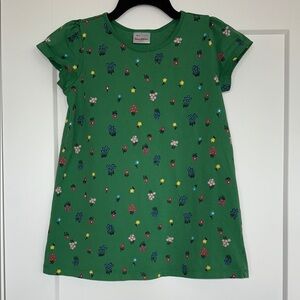 Hanna Andersson Girls, Size 14-16 160 cm, Green Floral Patterned Top EUC